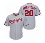 Youth Washington Nationals #20 Kyle Barraclough Authentic Grey Road Cool Base 2019 World Series Champions Baseball Jersey