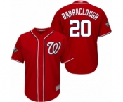Youth Washington Nationals #20 Kyle Barraclough Authentic Red Alternate 1 Cool Base 2019 World Series Bound Baseball Jersey