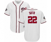 Youth Washington Nationals #22 Juan Soto Authentic White Home Cool Base 2019 World Series Bound Baseball Jersey