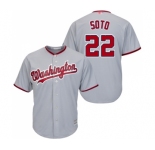 Youth Washington Nationals #22 Juan Soto Replica Grey Road Cool Base Baseball Jersey