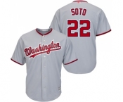 Youth Washington Nationals #22 Juan Soto Replica Grey Road Cool Base Baseball Jersey