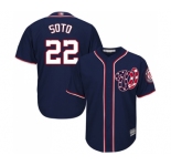 Youth Washington Nationals #22 Juan Soto Replica Navy Blue Alternate 2 Cool Base Baseball Jersey