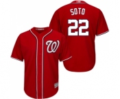 Youth Washington Nationals #22 Juan Soto Replica Red Alternate 1 Cool Base Baseball Jersey