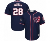 Youth Washington Nationals #28 Jayson Werth Authentic Navy Blue Alternate 2 Cool Base 2019 World Series Bound Baseball Jersey