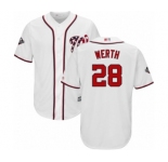 Youth Washington Nationals #28 Jayson Werth Authentic White Home Cool Base 2019 World Series Bound Baseball Jersey
