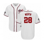 Youth Washington Nationals #28 Jayson Werth Authentic White Home Cool Base 2019 World Series Champions Baseball Jersey