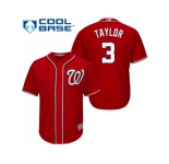 Youth Washington Nationals #3 Michael Taylor Red Cool Base Stitched MLB Jersey