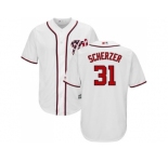 Youth Washington Nationals #31 Max Scherzer White Cool Base Stitched MLB Jersey