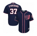 Youth Washington Nationals #37 Stephen Strasburg Authentic Navy Blue Alternate 2 Cool Base 2019 World Series Champions Baseball Jersey