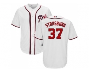 Youth Washington Nationals #37 Stephen Strasburg White Cool Base Stitched MLB Jersey