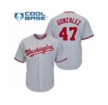 Youth Washington Nationals #47 Gio Gonzalez Grey Cool Base Stitched MLB Jersey