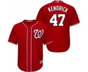 Youth Washington Nationals #47 Howie Kendrick Authentic Red Alternate 1 Cool Base Baseball Jersey