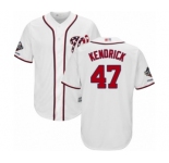 Youth Washington Nationals #47 Howie Kendrick Authentic White Home Cool Base 2019 World Series Champions Baseball Jersey