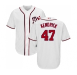 Youth Washington Nationals #47 Howie Kendrick Authentic White Home Cool Base Baseball Jersey