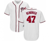 Youth Washington Nationals #47 Howie Kendrick Replica White Home Cool Base Baseball Jersey