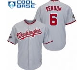 Youth Washington Nationals #6 Anthony Rendon Authentic Grey Road Cool Base 2019 World Series Bound Baseball Jersey