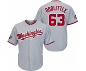 Youth Washington Nationals #63 Sean Doolittle Authentic Grey Road Cool Base 2019 World Series Bound Baseball Jersey