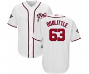 Youth Washington Nationals #63 Sean Doolittle Authentic White Home Cool Base 2019 World Series Bound Baseball Jersey