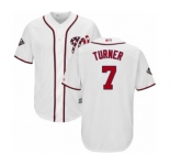 Youth Washington Nationals #7 Trea Turner Authentic White Home Cool Base 2019 World Series Bound Baseball Jersey