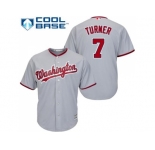 Youth Washington Nationals #7 Trea Turner Grey Cool Base Stitched MLB Jersey