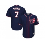 Youth Washington Nationals #7 Trea Turner Navy Blue Cool Base Stitched MLB Jersey