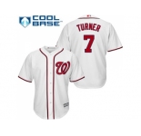 Youth Washington Nationals #7 Trea Turner White Cool Base Stitched MLB Jersey