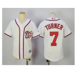 Youth Washington Nationals #7 Trea Turner White New Cool Base Jersey