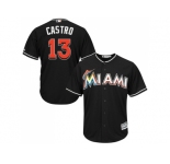 Youth Miami Marlins #13 Starlin Castro Black Cool Base Stitched MLB Jersey