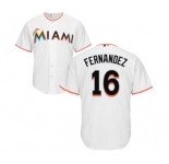 Youth Miami Marlins #16 Jose Fernandez Majestic White Cool Base Player Jersey