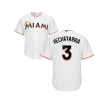 Youth Miami Marlins #3 Adeiny Hechavarria White Cool Base Stitched MLB Jersey