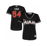Women Miami Marlins #54 Wei-Yin Chen Black Alternate Stitched MLB Jersey