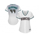 Women's Arizona Diamondbacks #44 Paul Goldschmidt Majestic White Aqua Home Cool Base Player Jersey