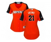 Women's Majestic Arizona Diamondbacks #21 Zack Greinke Replica Orange National League 2017 MLB All-Star MLB Jersey
