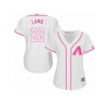 Women's Majestic Arizona Diamondbacks #22 Jake Lamb Replica White Fashion MLB Jersey