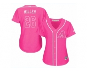 Women's Majestic Arizona Diamondbacks #26 Shelby Miller Replica Pink Fashion MLB Jersey