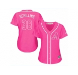 Women's Majestic Arizona Diamondbacks #38 Curt Schilling Replica Pink Fashion MLB Jersey