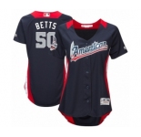 Women's Majestic Boston Red Sox #50 Mookie Betts Game Navy Blue American League 2018 MLB All-Star MLB Jersey