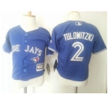 Toddler Toronto Blue Jays #2 Troy Tulowitzki Blue Cool Base Stitched MLB Jersey