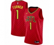 Women's Atlanta Hawks #1 Evan Turner Authentic Red Basketball Jersey Statement Edition