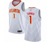Women's Atlanta Hawks #1 Evan Turner Authentic White Basketball Jersey - Association Edition