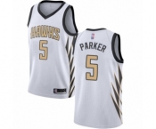 Women's Atlanta Hawks #5 Jabari Parker Swingman White Basketball Jersey - City Edition