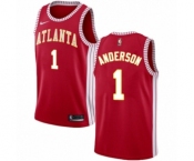 Women's Nike Atlanta Hawks #1 Justin Anderson Authentic Red NBA Jersey Statement Edition