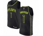 Women's Nike Atlanta Hawks #1 Justin Anderson Swingman Black NBA Jersey - City Edition