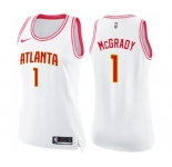 Women's Nike Atlanta Hawks #1 Tracy Mcgrady Swingman White Pink Fashion NBA Jersey