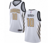 Women's Nike Atlanta Hawks #10 Mike Bibby Swingman White NBA Jersey - City Edition
