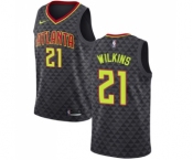 Women's Nike Atlanta Hawks #21 Dominique Wilkins Swingman Black Road NBA Jersey - Icon Edition