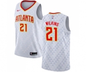 Women's Nike Atlanta Hawks #21 Dominique Wilkins Swingman White NBA Jersey - Association Edition