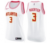 Women's Nike Atlanta Hawks #3 Kevin Huerter Swingman White Pink Fashion NBA Jersey