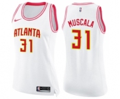 Women's Nike Atlanta Hawks #31 Mike Muscala Swingman White Pink Fashion NBA Jersey