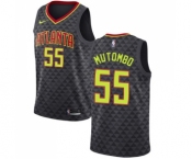 Women's Nike Atlanta Hawks #55 Dikembe Mutombo Swingman Black Road NBA Jersey - Icon Edition